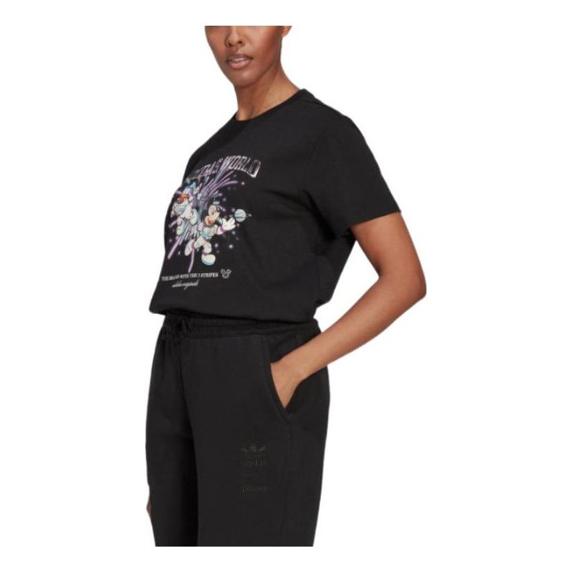 (WMNS) adidas Disney Graphic T-Shirt Asia Sizing 'Black Purple' HL9050