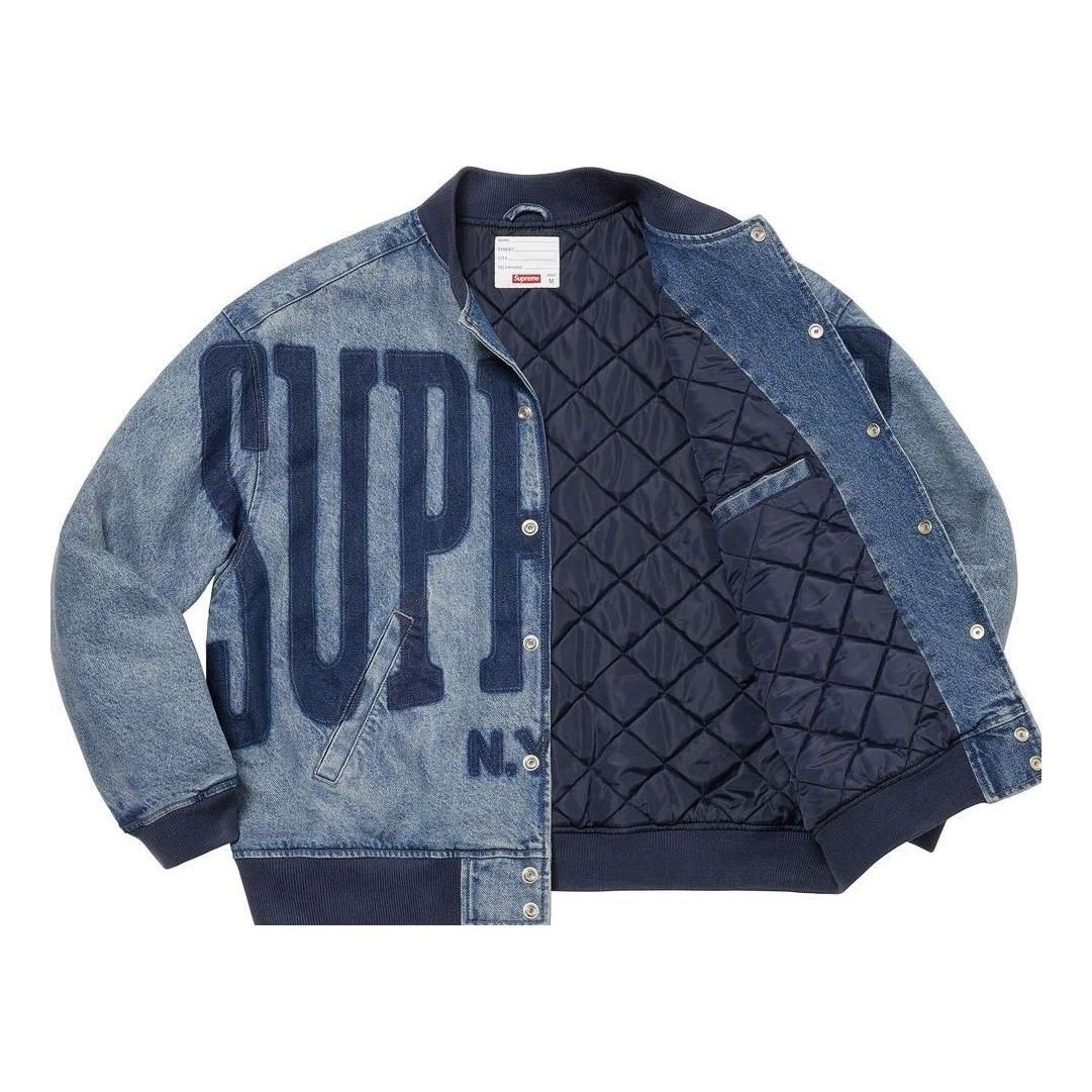 Supreme Washed Knockout Denim Varsity Jacket 'Teal' SUP-SS23-171