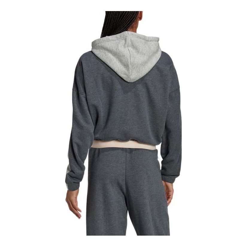 (WMNS) adidas Hyperglam French Terry Hooded Jacket Asia Sizing 'Grey' HZ9668