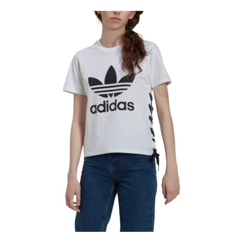 (WMNS) adidas Always Original Trefoil T-Shirt Asia Sizing 'White Black' HS2598