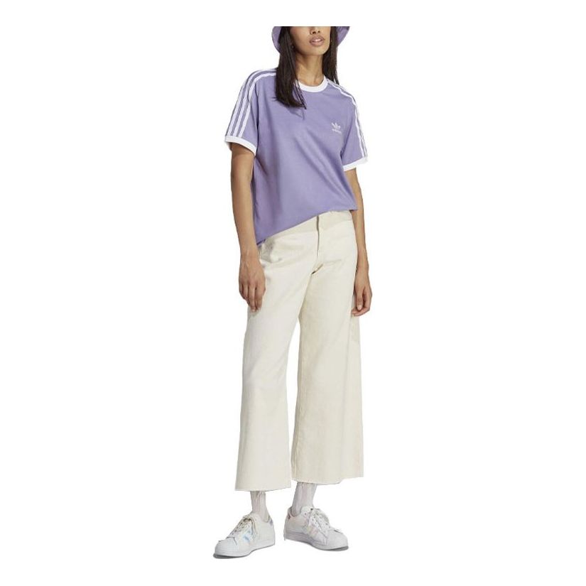 (WMNS) adidas Adicolor Classics 3-Stripes T-Shirt Asia Sizing 'Purple' IB7411