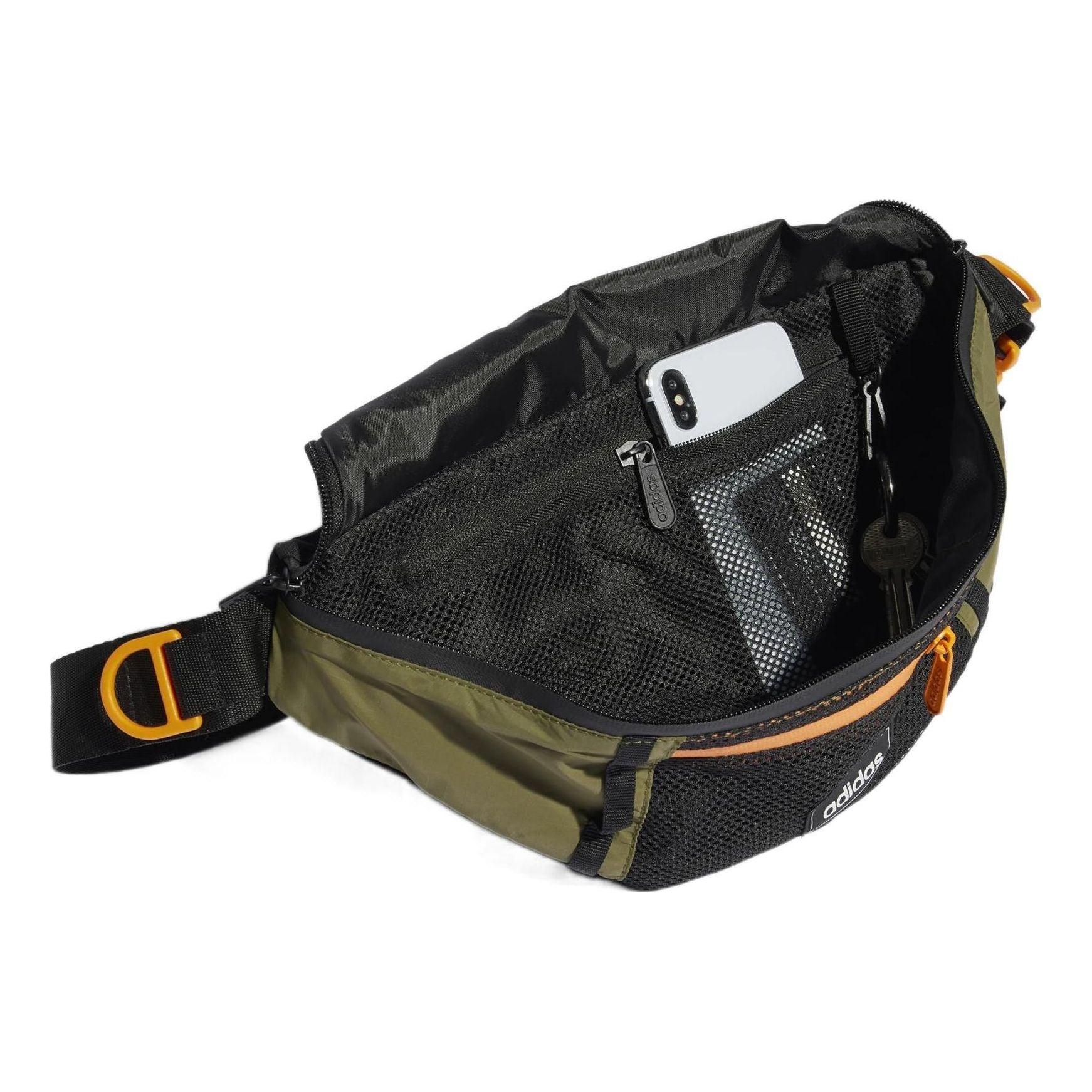 adidas Street Crossbody Bag 'Black Green Orange' HC7196