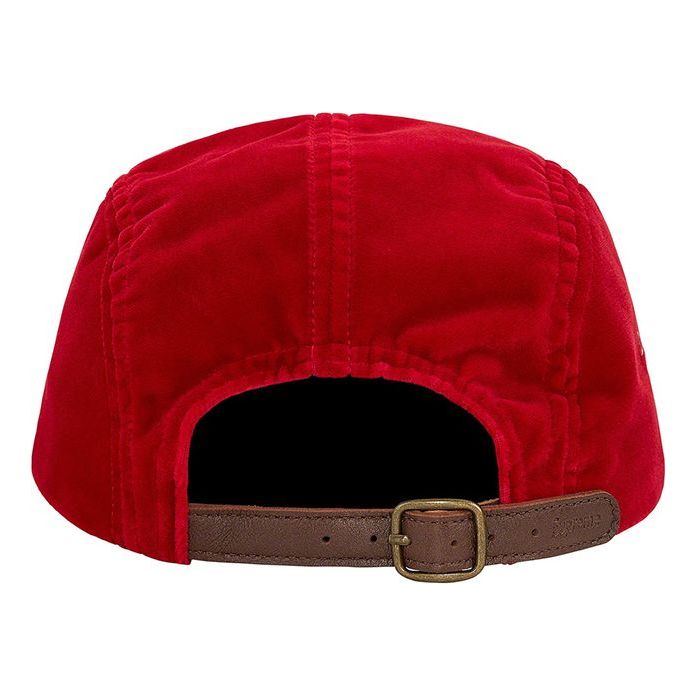 Supreme Velvet Camp Cap 'Red White' SUP-FW20-197