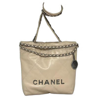 CHANEL Leather Shoulder Bag Crossbody Bag Women's Beige