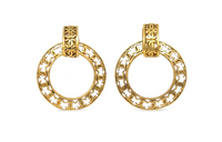 CHANEL 1990s Dangle Hoop Clip on Earrings