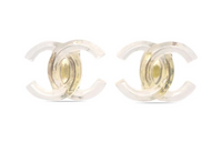 CHANEL 2002 Transparent Design CC logo Clip on Earrings
