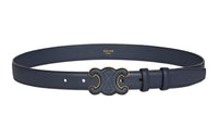 CELINE Fashion Minimalist Style Smooth Buckle Belt Women's Blue Width: 2.5cm