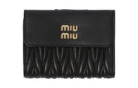 MIU MIU Leather Wallet Small Size Women's Black