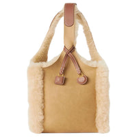 Loro Piana Shearling Sheepskin Handbag Women's Cream Brown