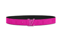 LOUIS VUITTON Letter Print Minimalist Style Fashion Trend Smooth Buckle Men's Width 4cm