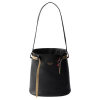 PRADA Cow Leather Shoulder Bag Women's Black