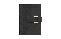 HERMES Bearn Goatskin Wallets Card Holders Unisex Noir Black