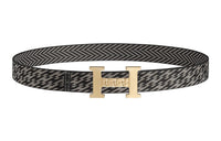 HERMES Leather Belts Men Black/Graphite