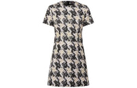 LOUIS VUITTON Houndstooth Silk Martingale Dress