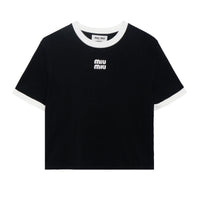 MIU MIU Logo embroidered T shirt