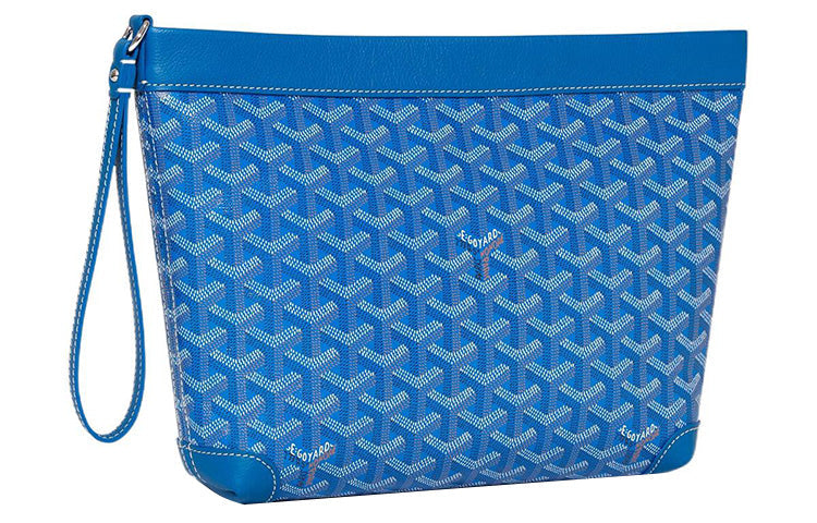 GOYARD Canvas With Calfskin Dog's Teeth Toiletry Bags Storage Bags Clutches Unisex Sky Blue
