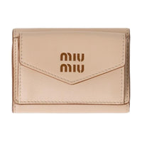 MIU MIU Cow Leather Wallet Small Size Women's Cognac Brandy