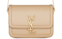 SAINT LAURENT Leather Tofu Bag, Shoulder Bag, Crossbody Bag Small Size Women's Ivory White