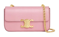CELINE Triumphal Arch Lizard Leather Shoulder Bag, Crossbody Bag Women's Rose
