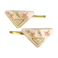 PRADA Floral-print Hair Barrettes Set Of Two