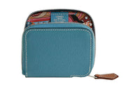 HERMES Silk'In Epsom Calfskin Coin Purses Wallets Women's Denim Blue
