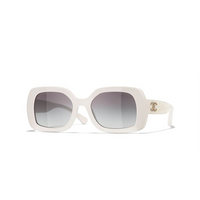 CHANEL Square Sunglasses Unisex White