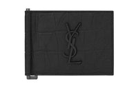 SAINT LAURENT Monogram Sheepskin Document Wallet Men's Black