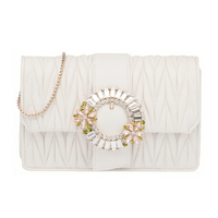 MIU MIU Matelassé Leather Handbag, Shoulder Bag Women's White