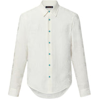 LOUIS VUITTON Long-Sleeved Jacquard Silk Shirt