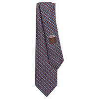 HERMES Mulberry Silk Ties Men's Indigo/Orange