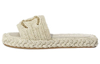 CHANEL Slide Slippers Women's Light Beige