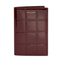 SAINT LAURENT Lambskin Wallets Card Holders Women's Red Garnet