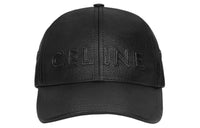CELINE Cow Leather Baseball Caps Women's Black