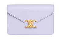 CELINE Triomphe Cow Leather Wallet Women's Light Lavender