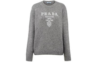 PRADA Logo intarsia Lamé Cashmere Jumper