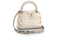 LOUIS VUITTON Capucines Crocodile Leather One Shoulder Handbags Mini Women's Pearl