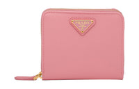 PRADA Leather Wallet Small Size Women's Petal Pink