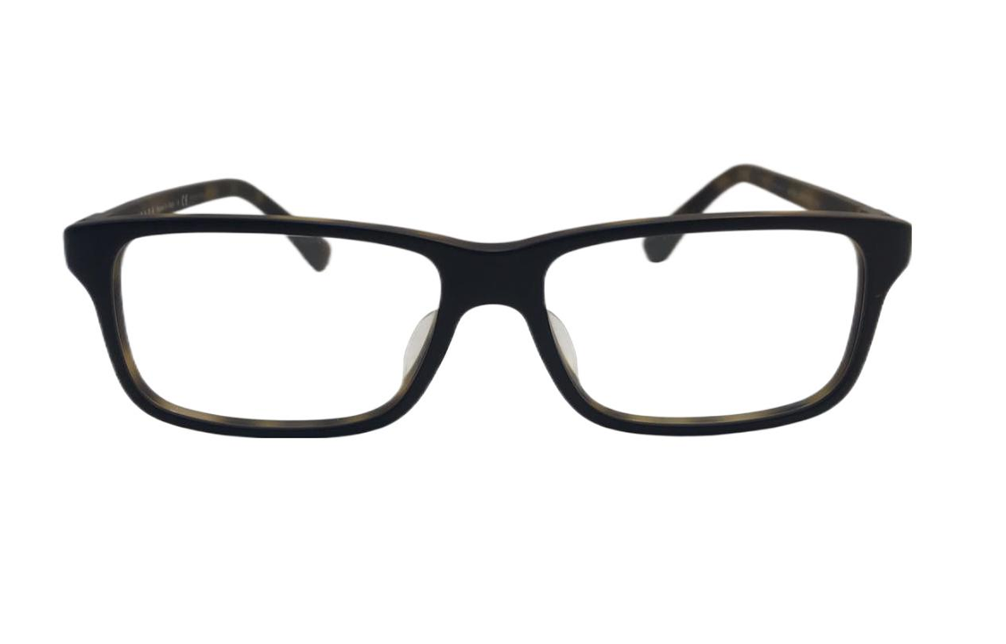 PRADA Acetate Rectangular Eyeglass Frames Unisex Black