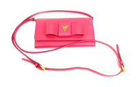 PRADA Cross Grain Cow Leather Wallet Women's Pink