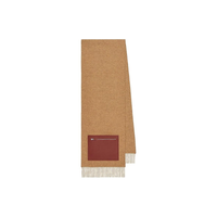 HERMES Lambskin Knit Scarves Women's Brown/Black/Gray