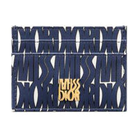DIOR Miss Dior Calfskin Card Holder Women's White & Blue