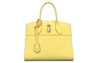 LOUIS VUITTON CITY STEAMER Crocodile Leather Handbag Medium Size Women's Yellow