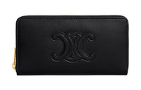 CELINE Smooth Calf Leather Wallet Large Size Women's Black