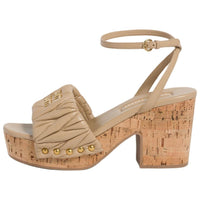 MIU MIU Strap Sandals 4cm Women's Light Brown
