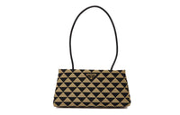 PRADA Nylon With Cow Leather One Shoulder Handbags Regular Women's Black & Brown