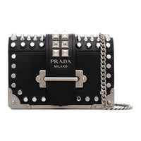 PRADA Cow Leather Crossbody Bag, Shoulder Bag Women's Black
