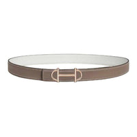 HERMES Calfskin Leather Belts Women's Umber Width 2.4CM