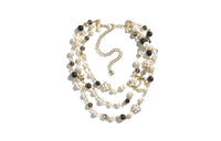 CHANEL Metal Necklaces Men's Black/White