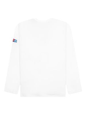 COMME des GARCONS PLAY SS25 x Invader Double Pixel Heart Long Sleeve T-Shirt 'White' AZ-T330-051-3