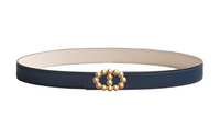 HERMES Leather Belts Women's Dark Blue